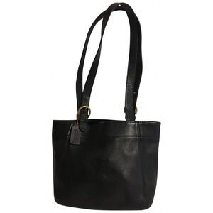 Coach vintage black leather shoulder handbag